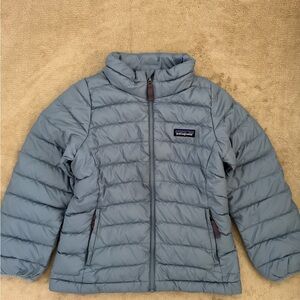 Patagonia Kids Gray-blue Puffer Jacket like new